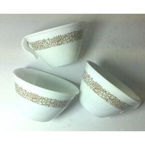 Lot of 3 Corning‎ Corelle Woodland Brown Cups Mugs Hook Handle